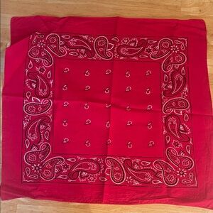 Red Paisley Cotton Bandana 20 inch x 20 inch